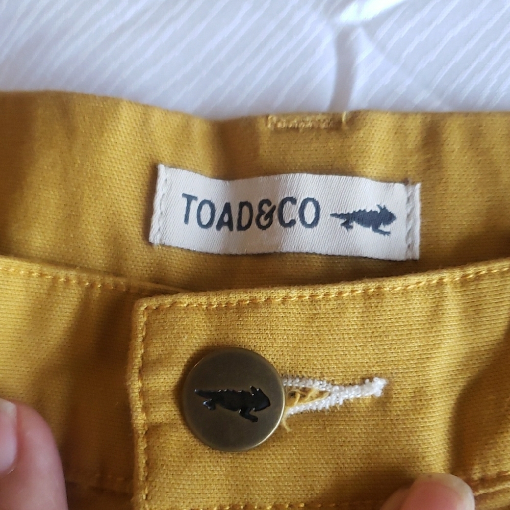Toad&Co Women's High Waist Yellow Shorts - Picture 2 of 7